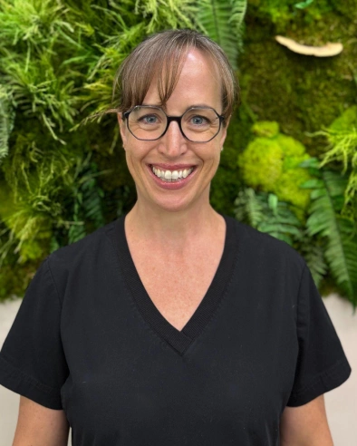 Andrea Debeau, Registered Dental Hygienist at Kanata dental practice, smiling at camera.