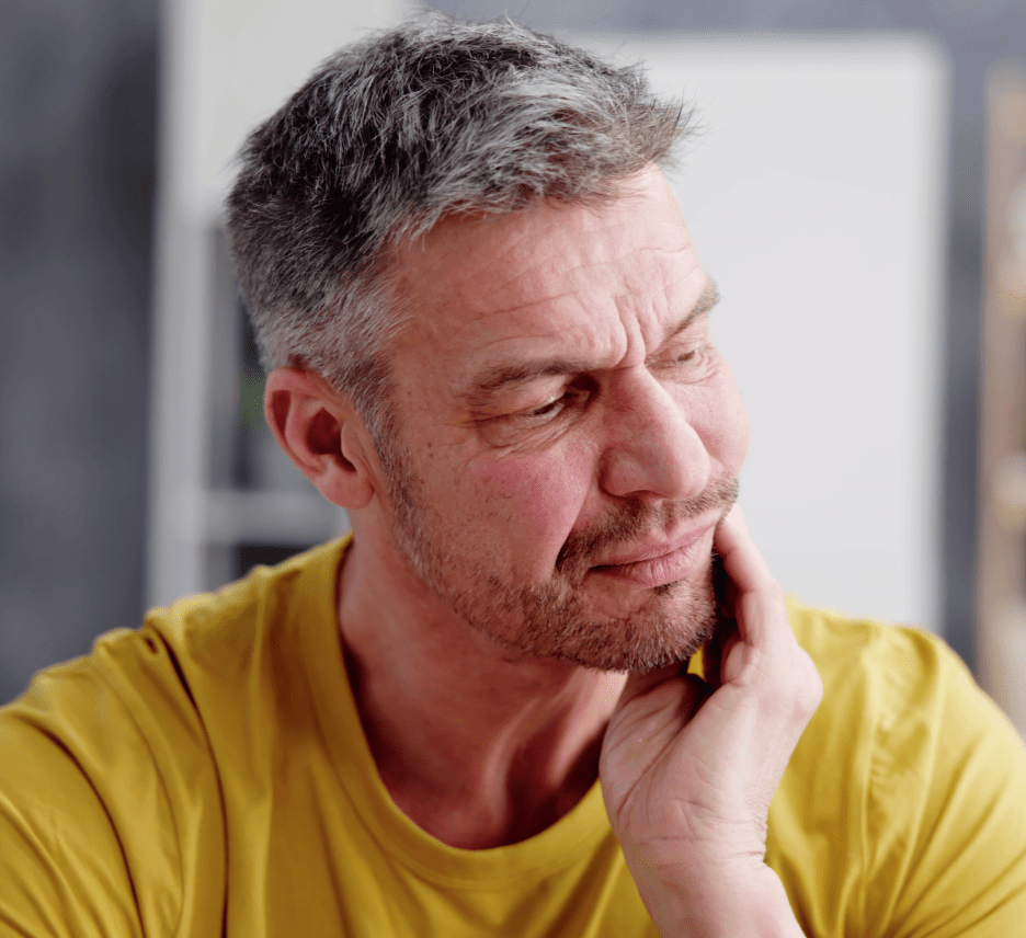 man with tooth ache